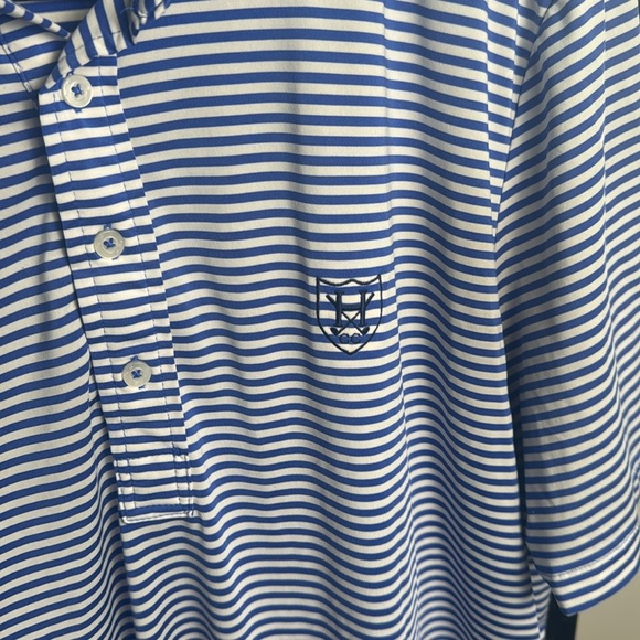 RLX Ralph Lauren Blue Stripped Nashville Hillwood Country Club Golf Polo Size L - Picture 5 of 6